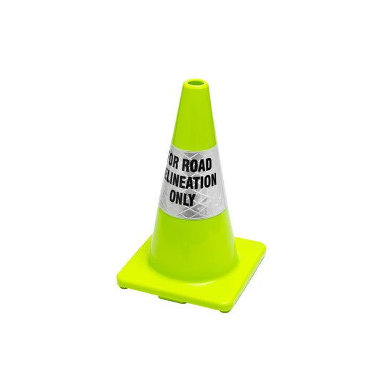 Mining Traffic Cone 450mm Lime "FOR ROAD DELINEATION ONLY"
