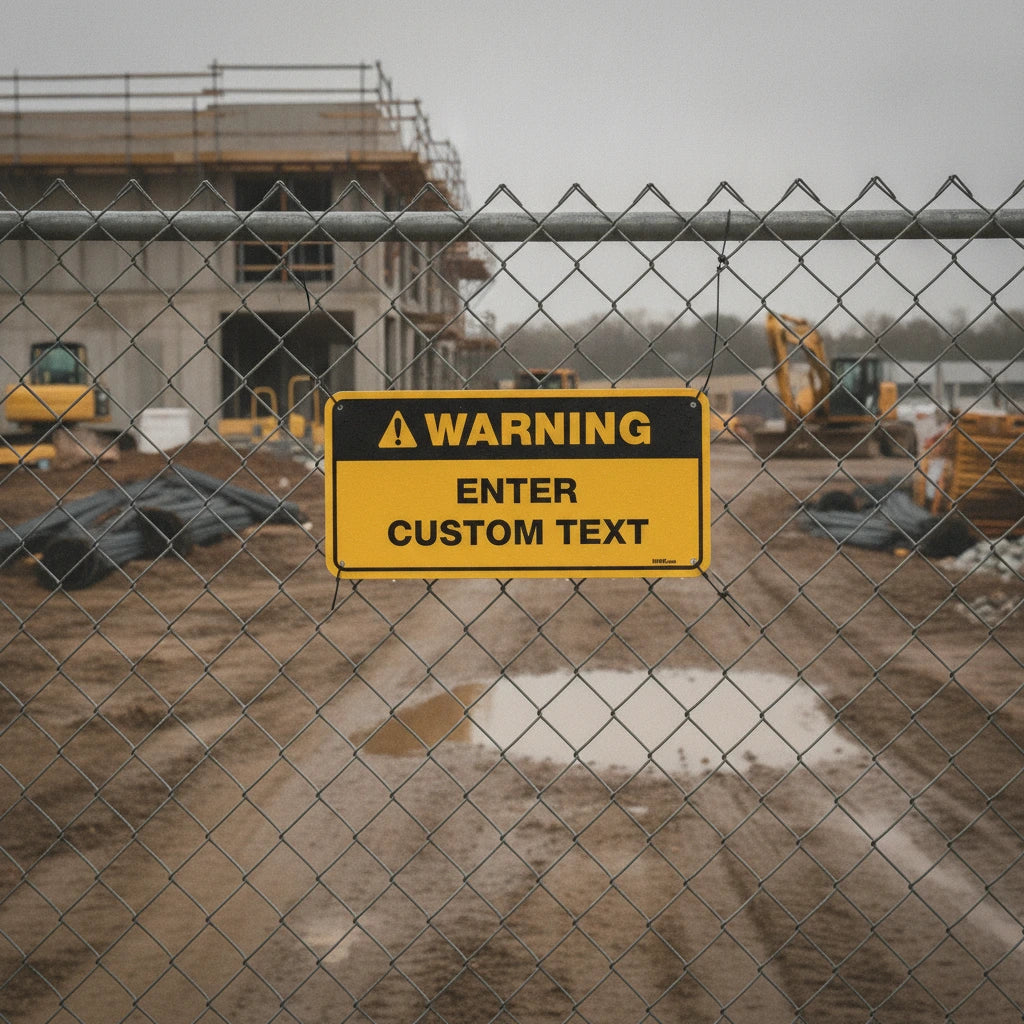 Custom Warning Sign, 225mm x 110mm, Single Text Block