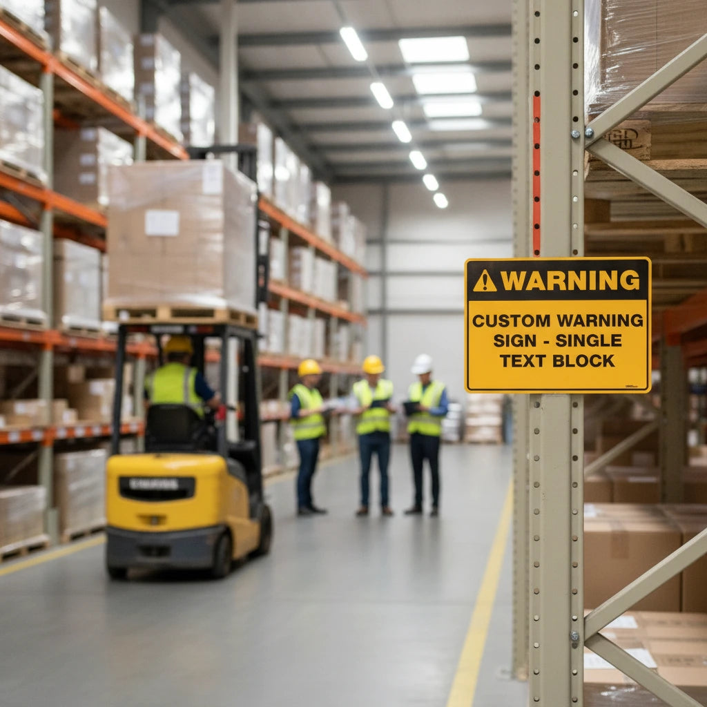 Custom Warning Sign, 450mm x 300mm, Single Text Block