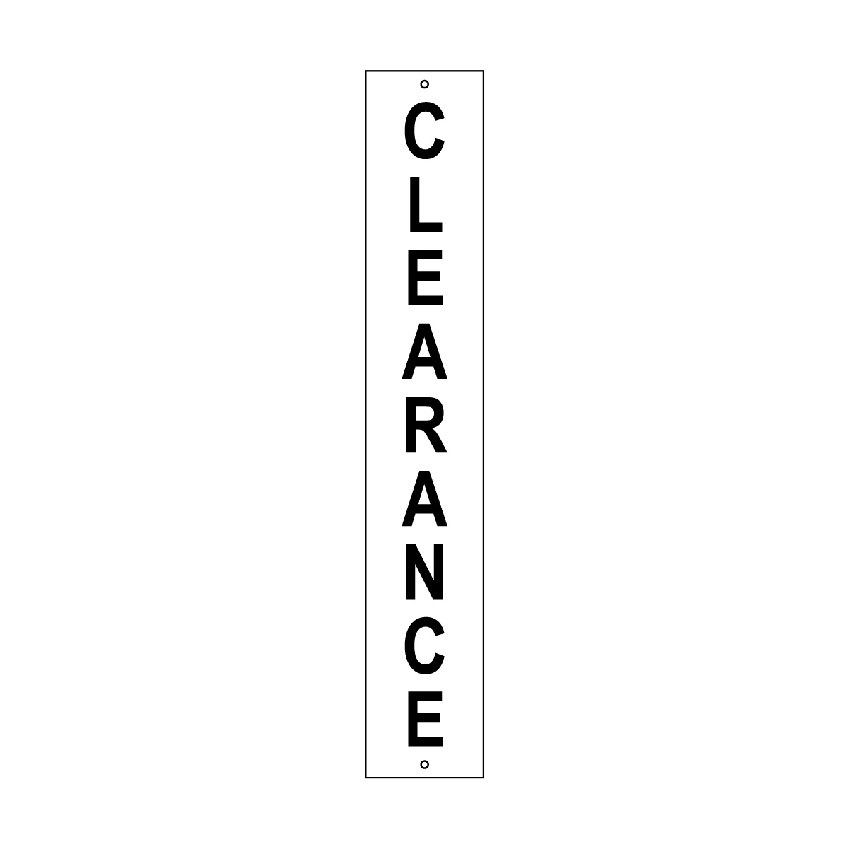 Rail Clearance Sign, Black/White, 200x1200mm