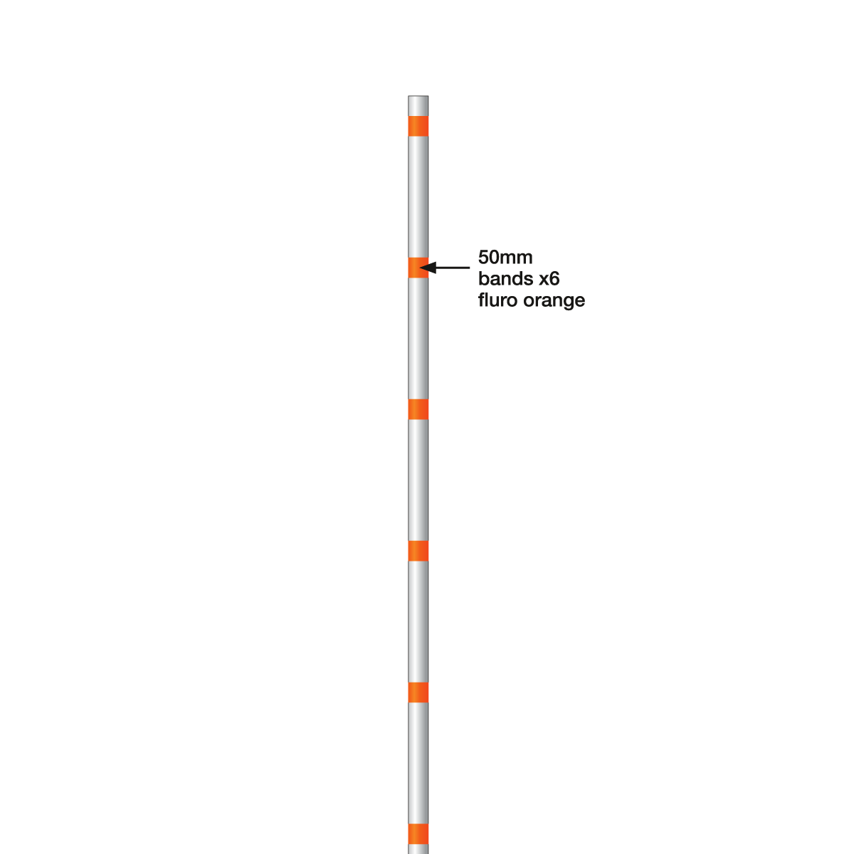 Delineator Post with Fluro Orange Reflector Strips