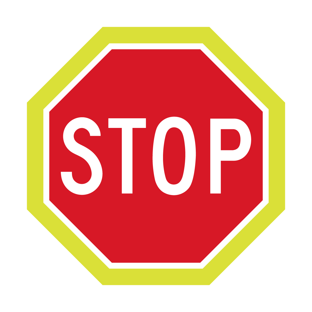 Stop Sign with Fluro Border