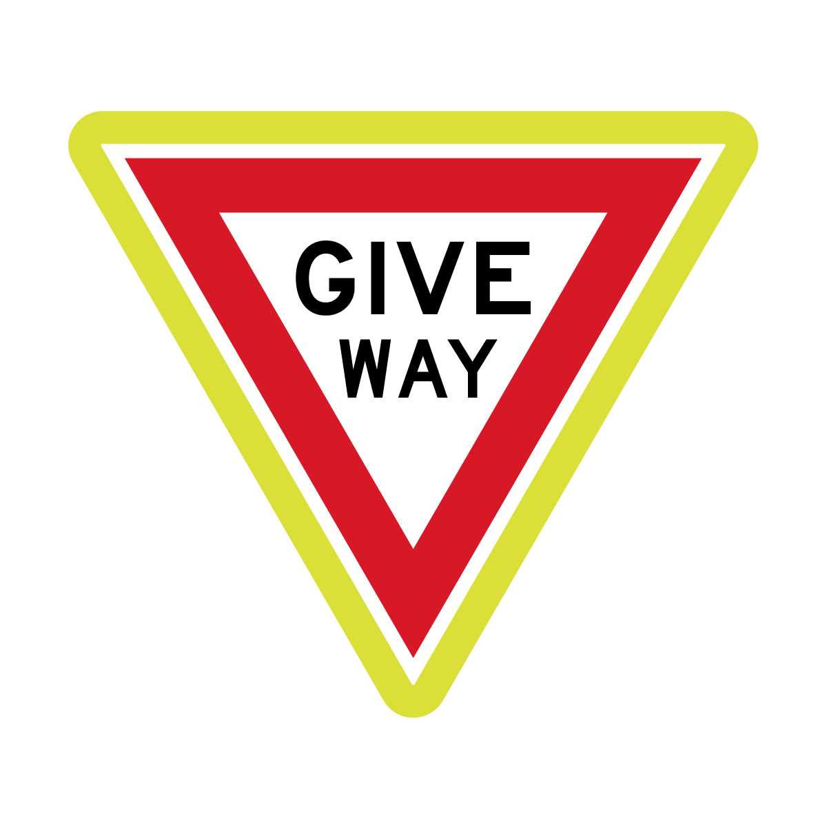 Give Way Sign with Fluro Border