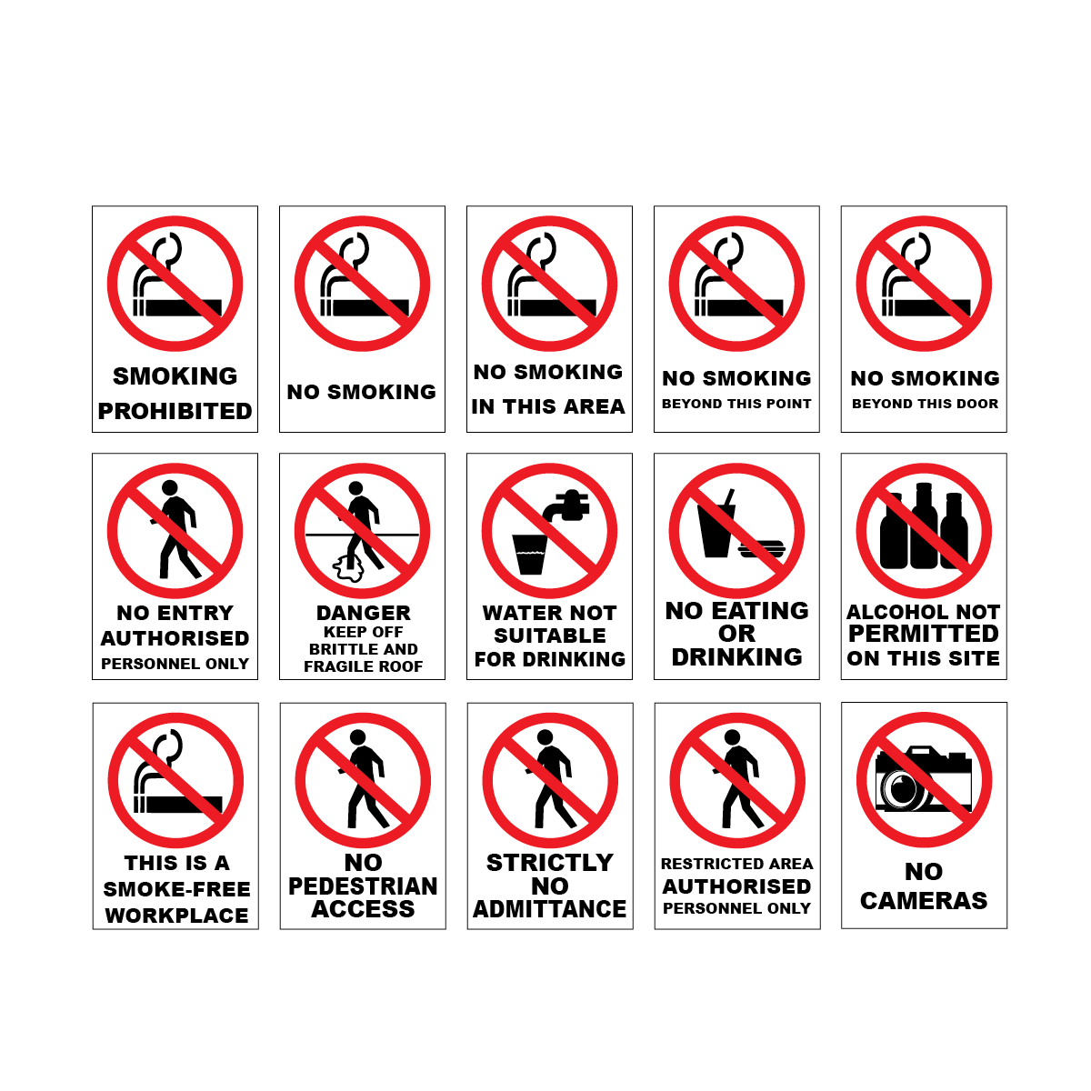 WHS Prohibition Signage