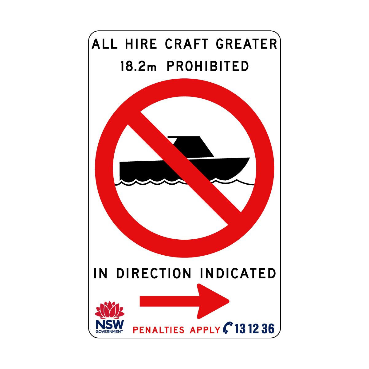 All Hire Craft Greater 18.2m Prohibited