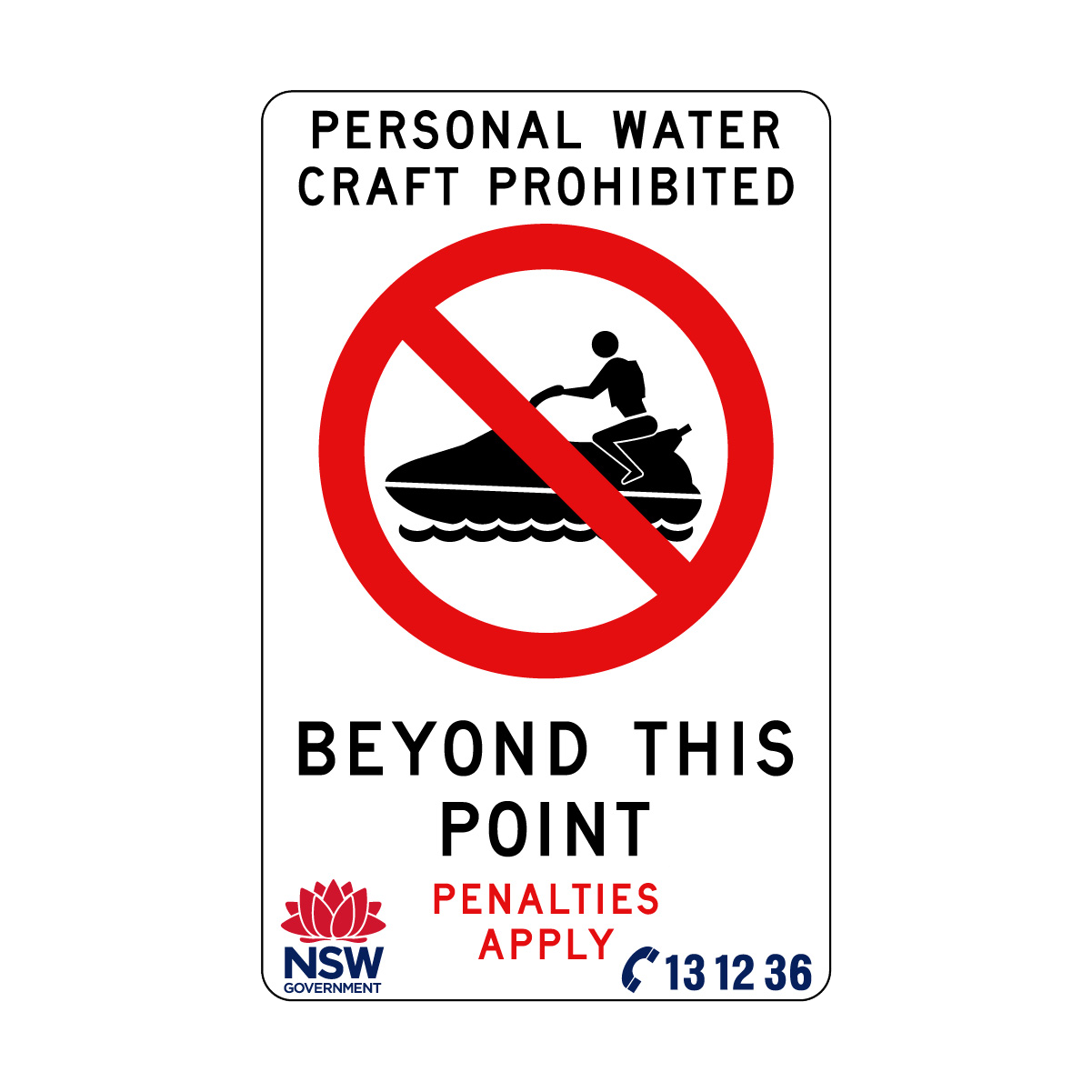 Personal Water Craft Prohibited