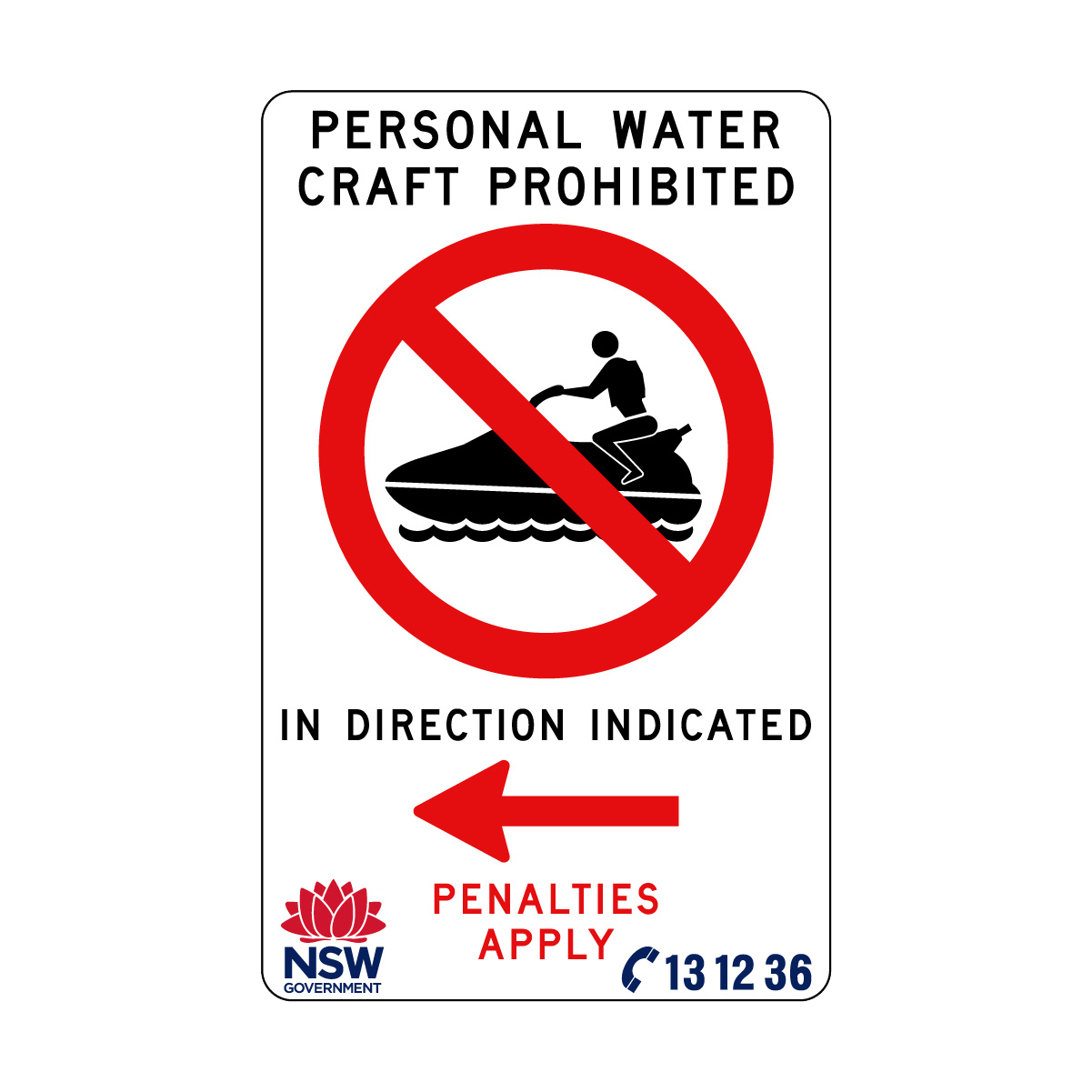Personal Water Craft Prohibited