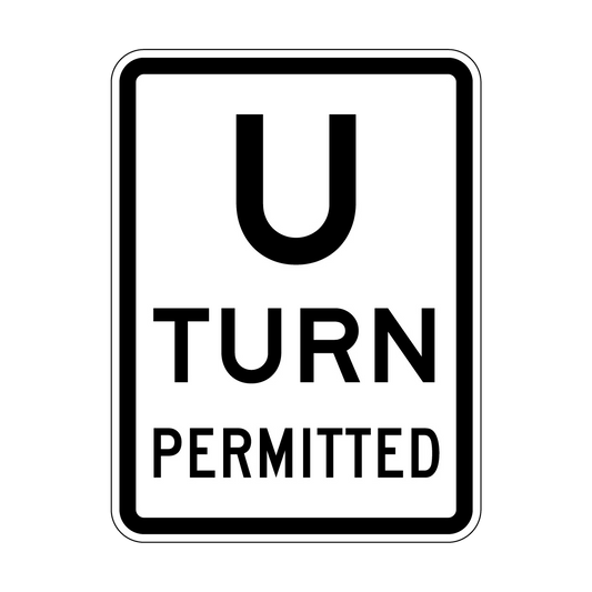 U Turn Permitted Sign