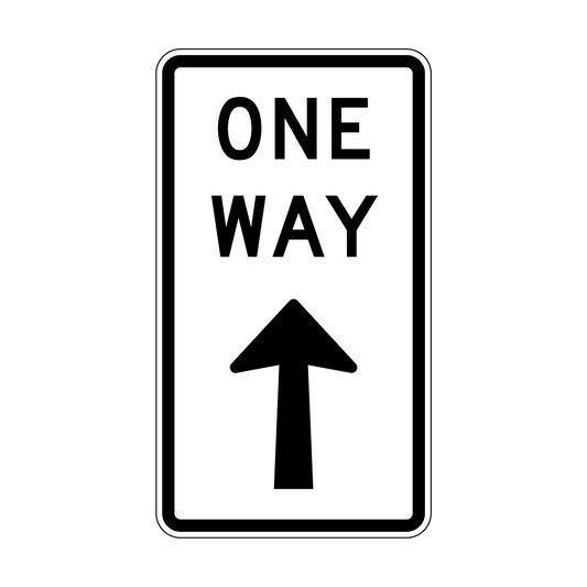 One Way Ahead Arrow Sign