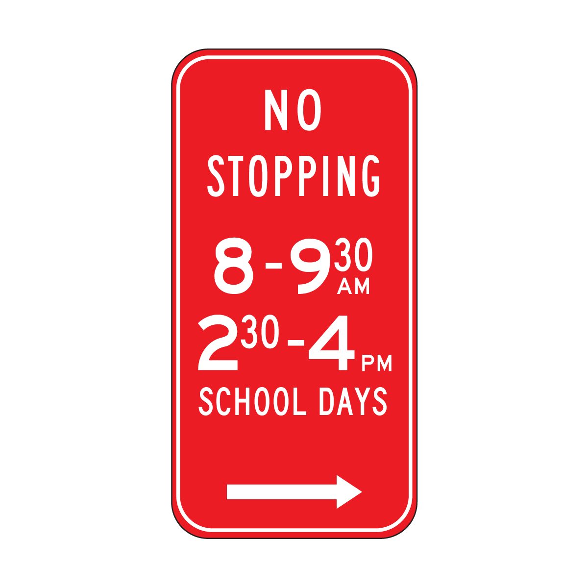 No Stopping Sign Right