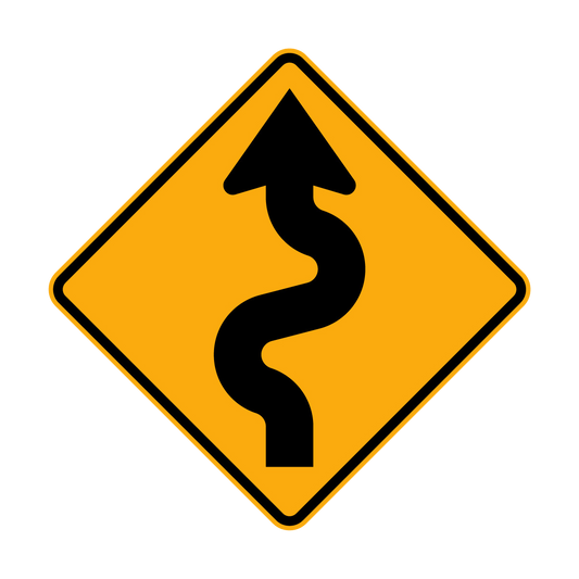 Warning: Winding Road Sign