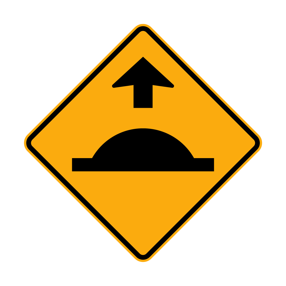 Warning: Speed Hump Ahead Sign