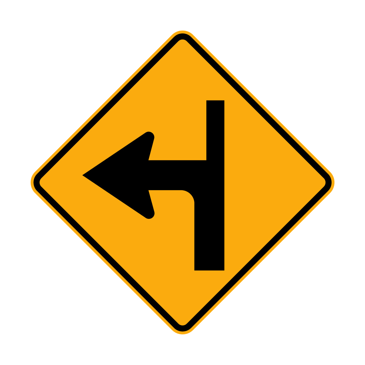 Warning: Modified Intersection Left & Right Sign