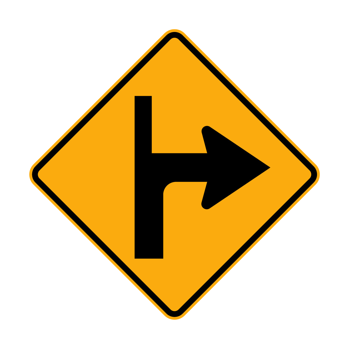 Warning: Modified Intersection Left & Right Sign