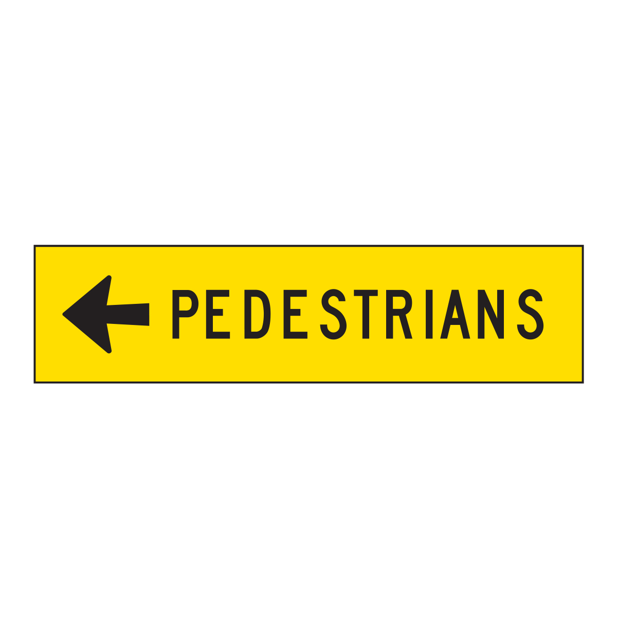 Warning: Pedestrians Left Sign - Aluminium