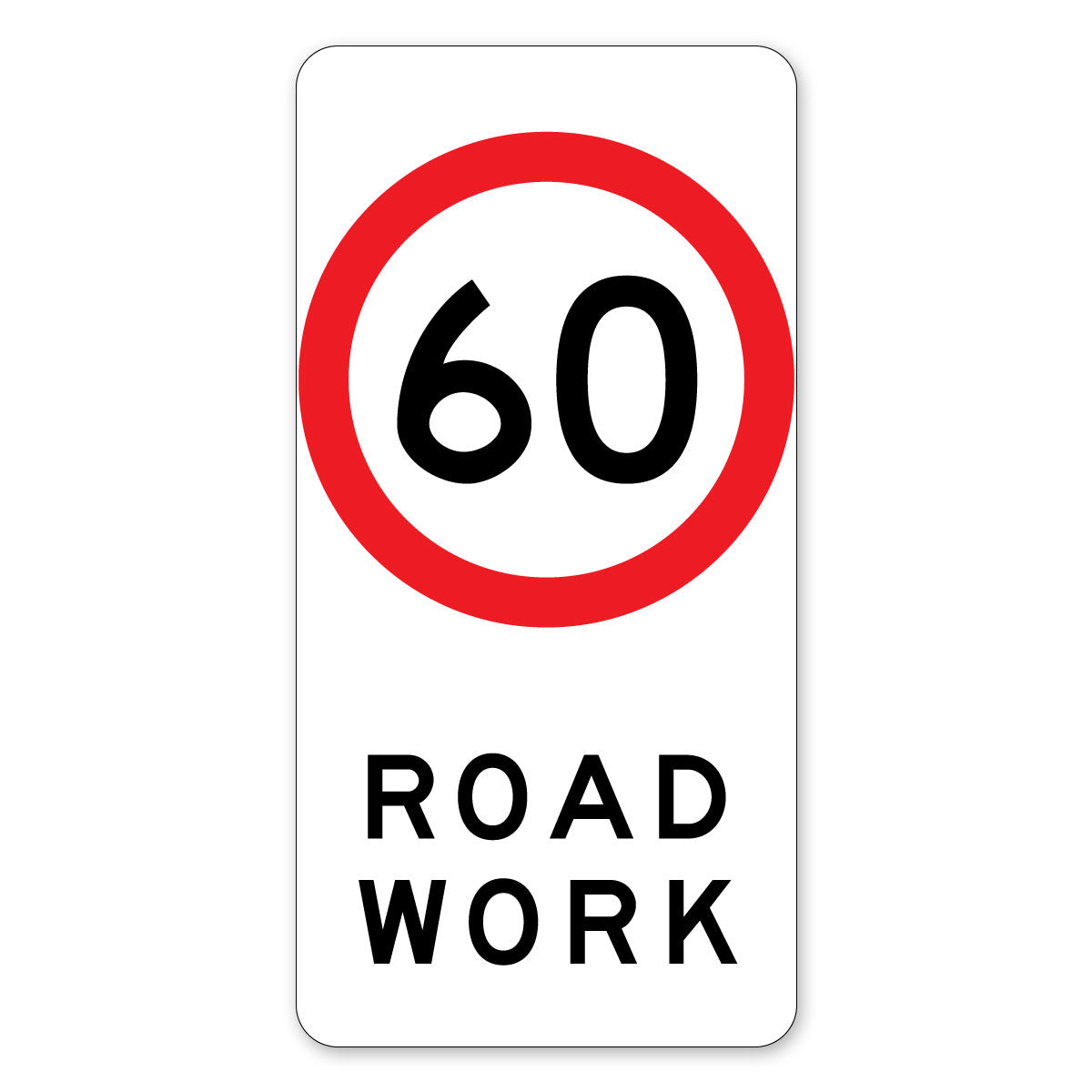 40, 60km/h Roadwork Sign