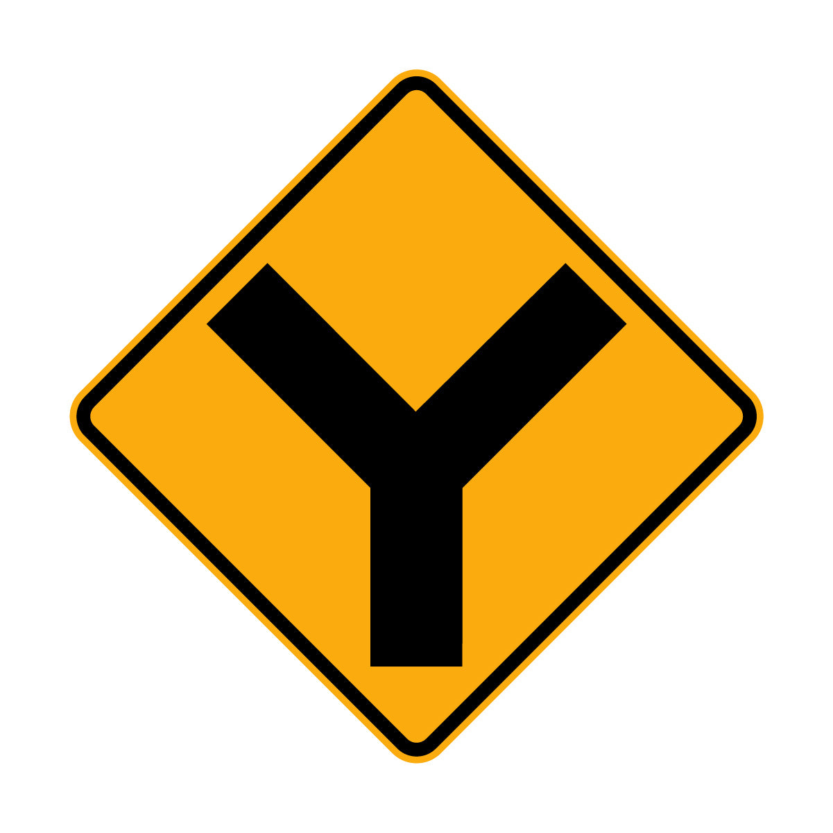 Warning: Y Junction Sign