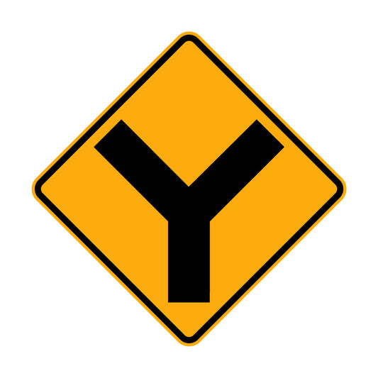 Warning: Y Junction Sign