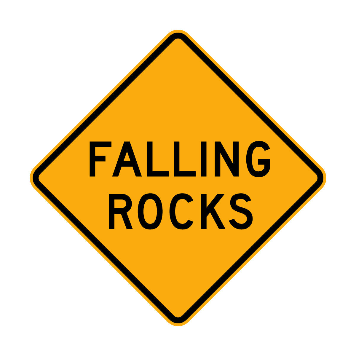 Warning: Falling Rocks Sign