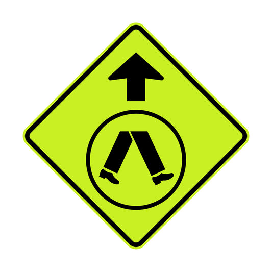 Warning: Pedestrian Crossing Ahead Sign