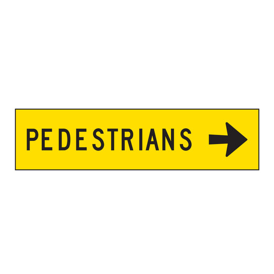 Warning: Pedestrians Right Sign