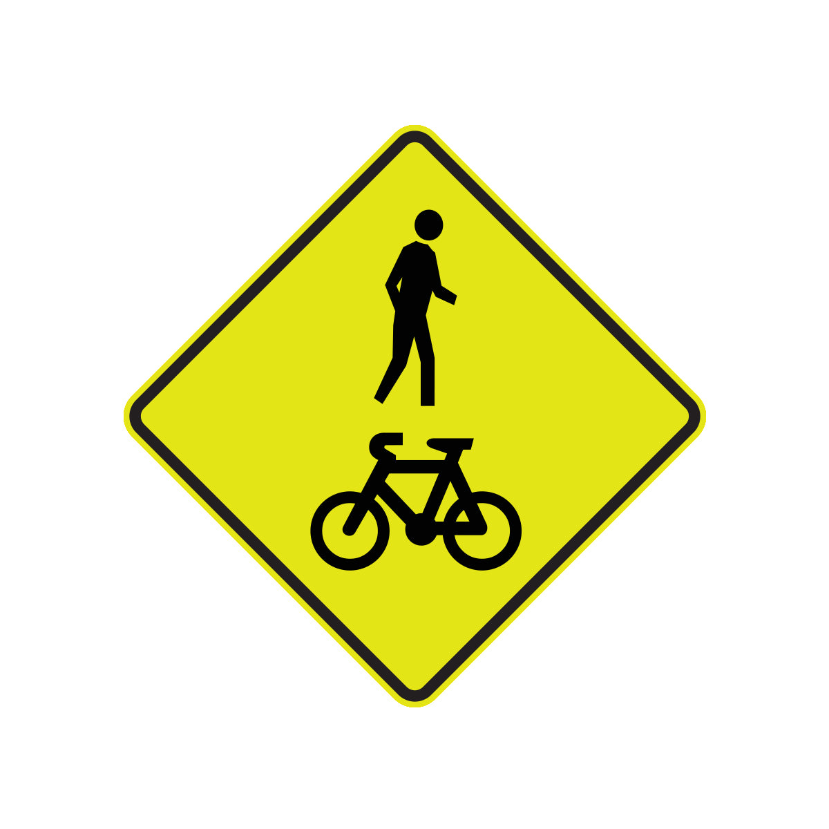 Warning: Shared Zone Sign