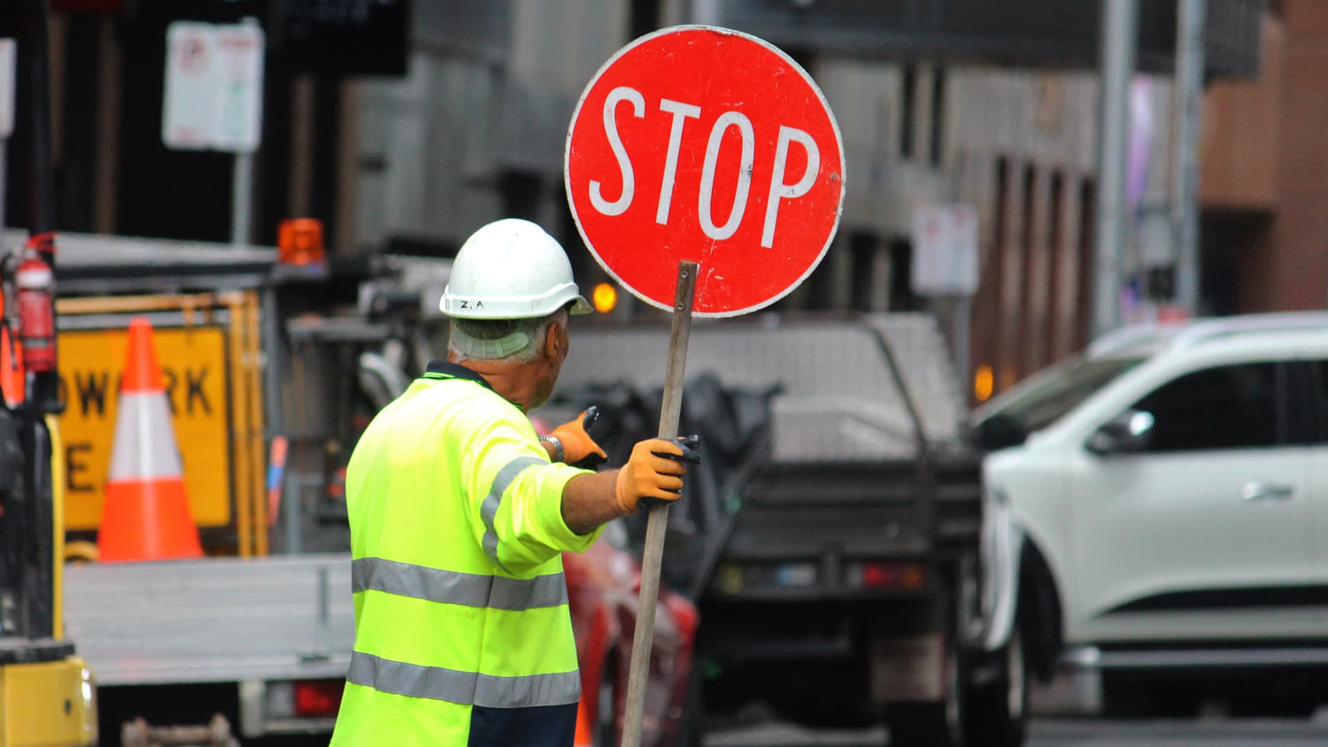 Work zone & traffic control stop sign