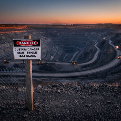 Custom Danger Sign, 900mm x 600mm, Single Text Block