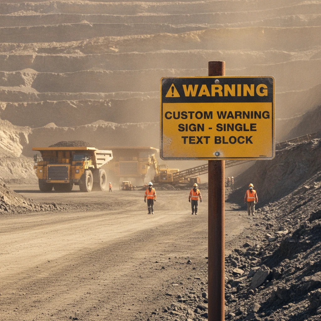 Custom Warning Sign, 900mm x 600mm, Single Text Block