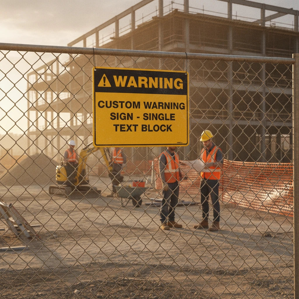 Custom Warning Sign, 900mm x 600mm, Single Text Block