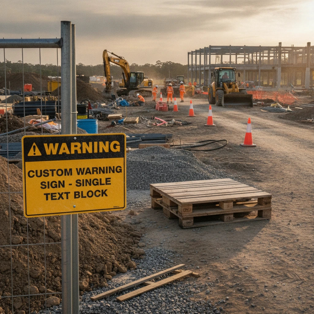 Custom Warning Sign, 450mm x 300mm, Single Text Block