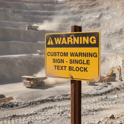 Custom Warning Sign, 300mm x 225mm, Single Text Block