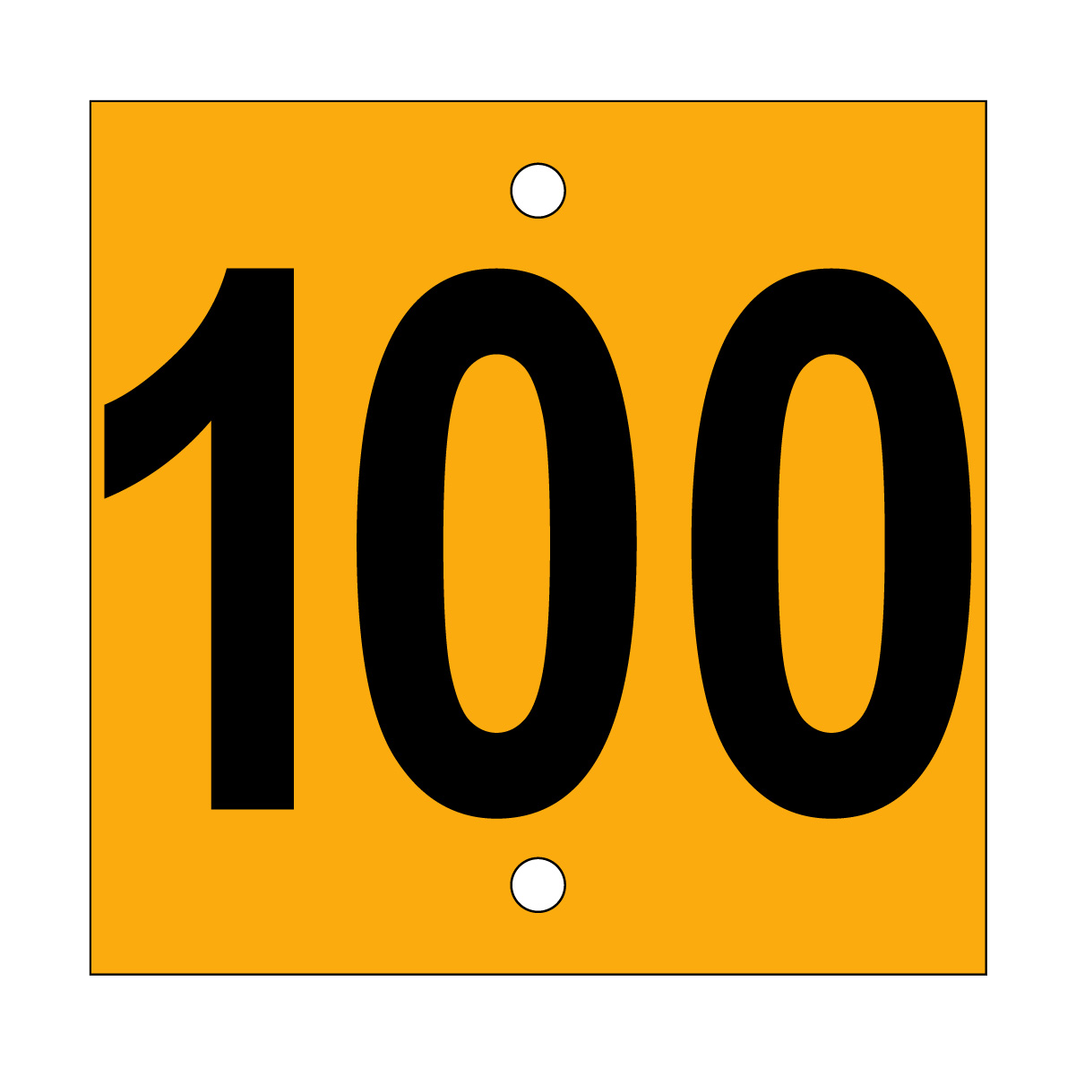 100 Sign, Temp, Black/Yellow, 200x195mm 002003743