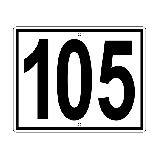 105 Sign, Perm, Black/White, 500x400mm - 002004109