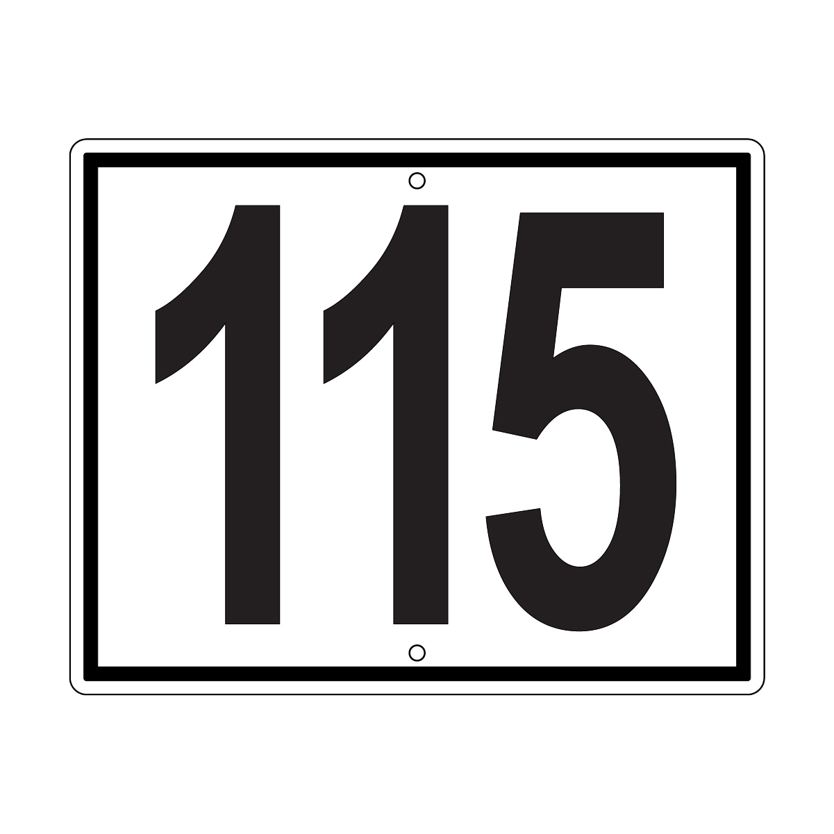 115 Sign, Perm, Black/White, 500x400mm - 002004110