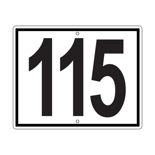 115 Sign, Perm, Black/White, 500x400mm - 002004110