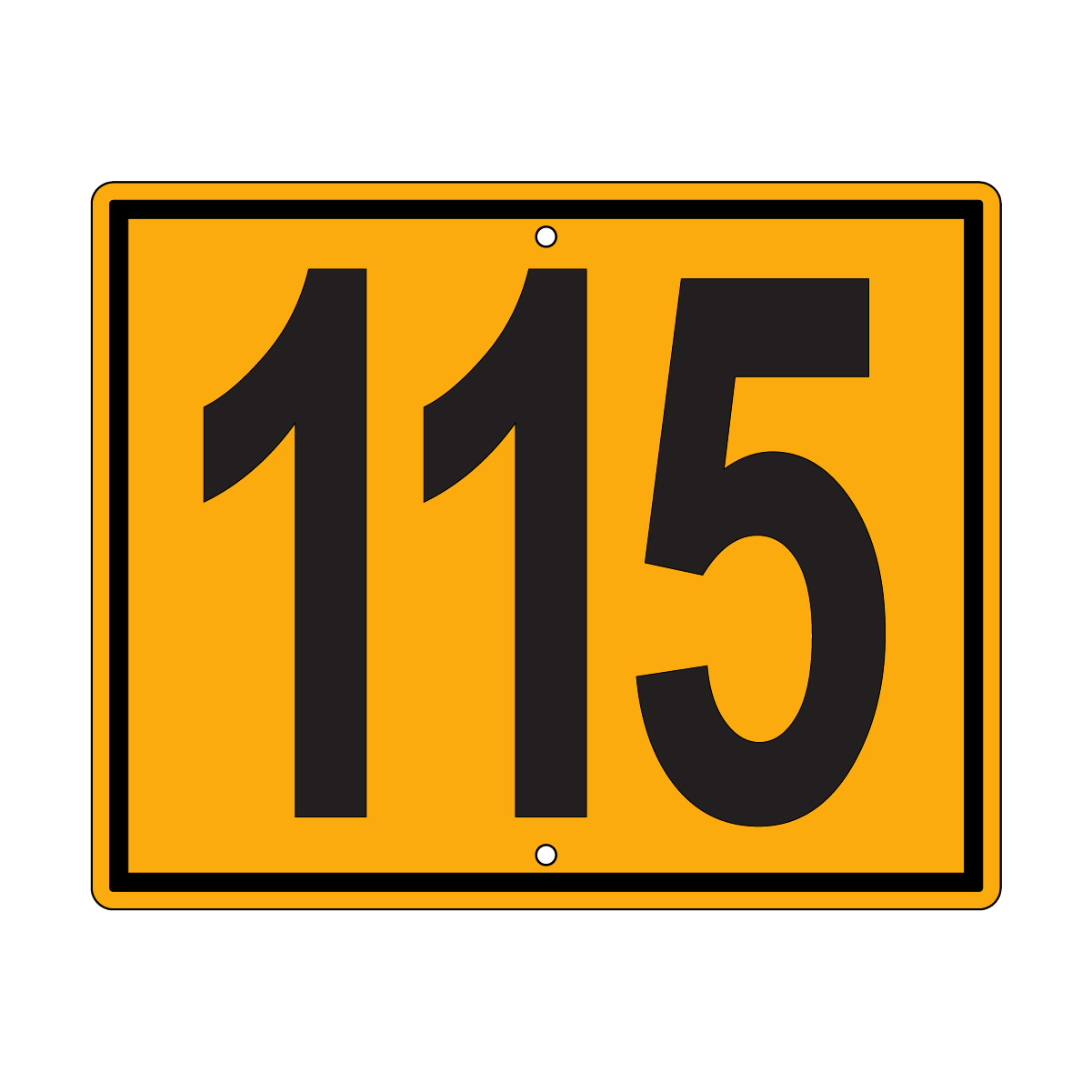 115 Sign, Perm, Black/Yellow, 500x400mm - 002004047