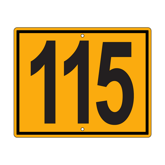 115 Sign, Perm, Black/Yellow, 500x400mm - 002004047