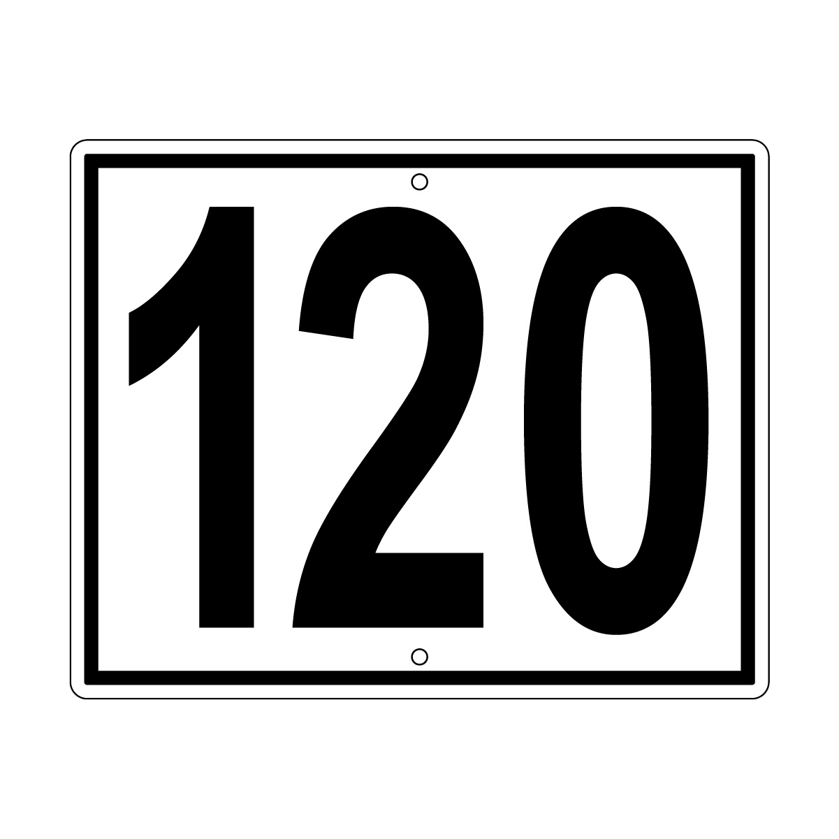 120 Sign, Perm, Black/White, 500x400mm - 002004111