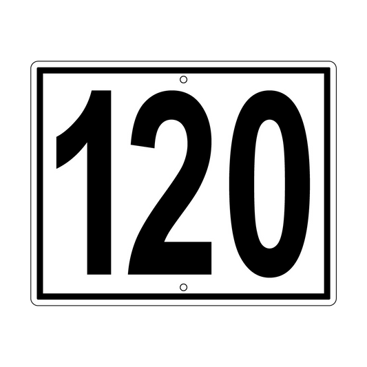 120 Sign, Perm, Black/White, 500x400mm - 002004111