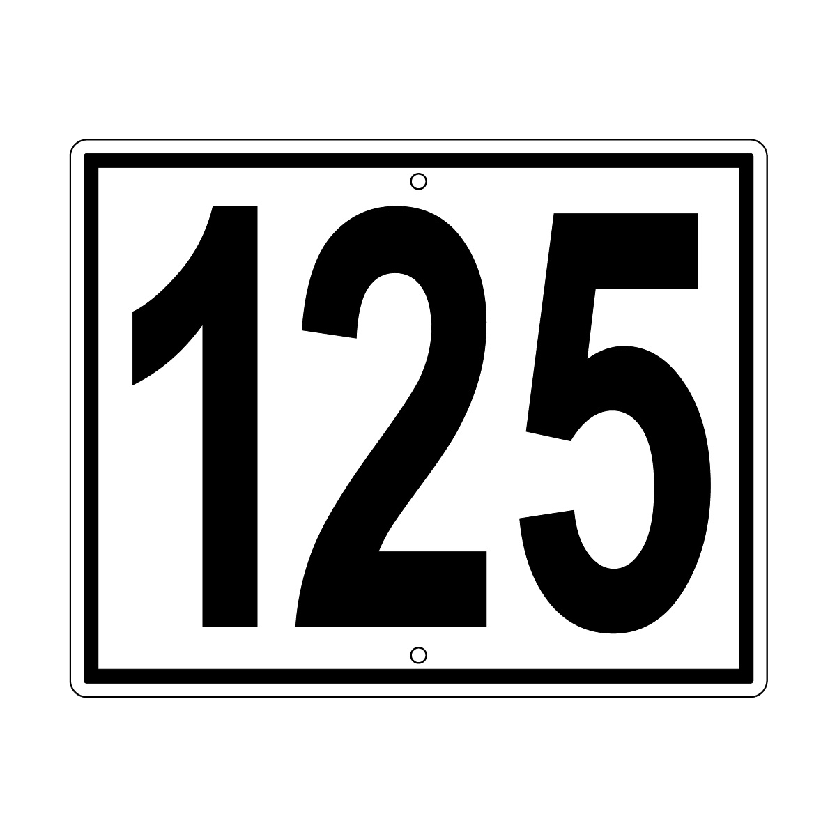 125 Sign, Perm, Black/White, 500x400mm - 002004112