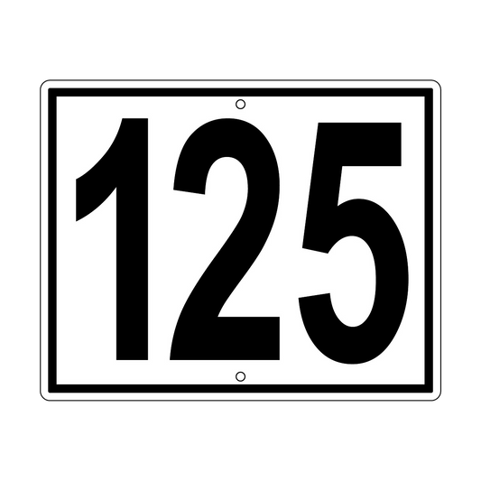 125 Sign, Perm, Black/White, 500x400mm - 002004112