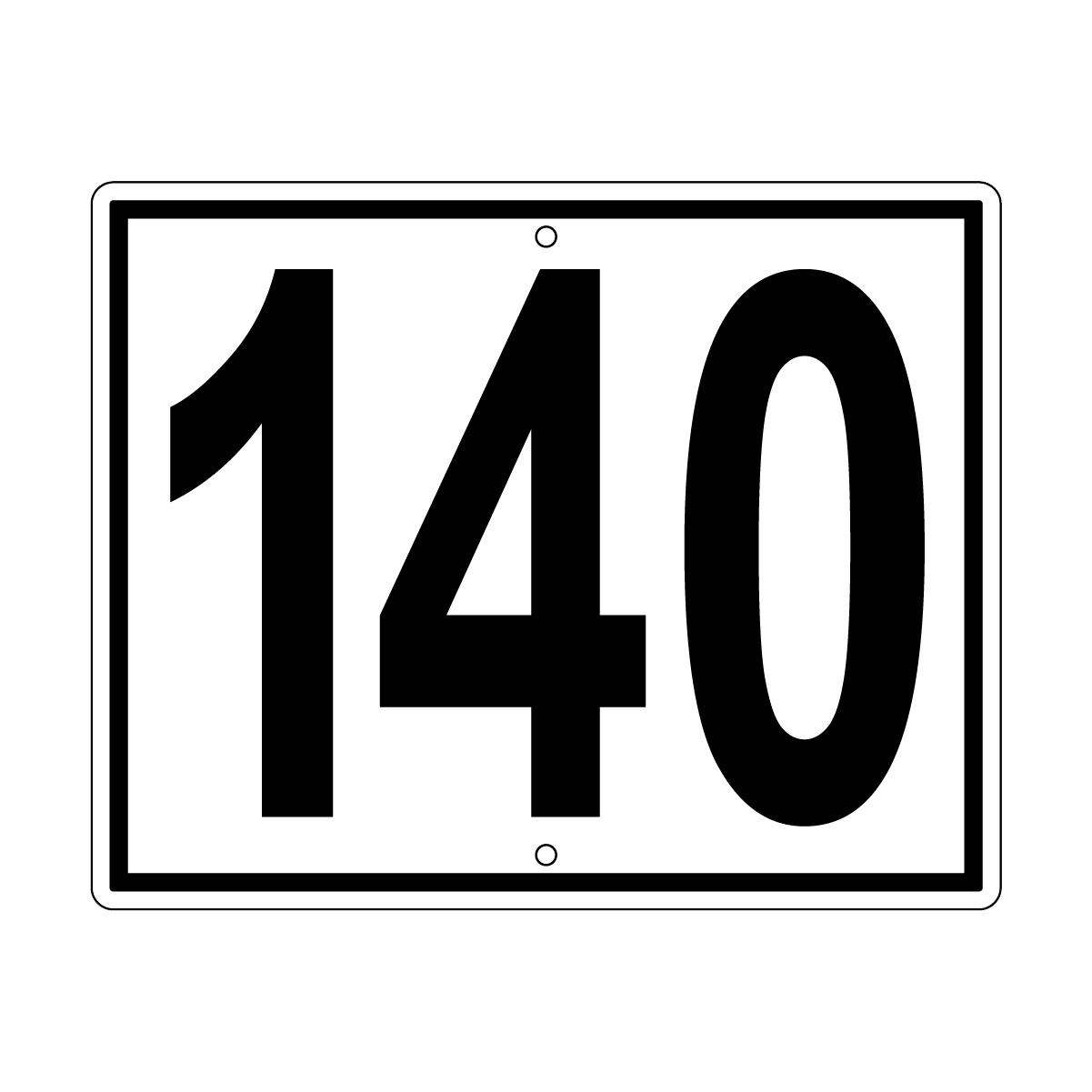 140 Sign, Perm, Black/White, 500x400mm - 002004113