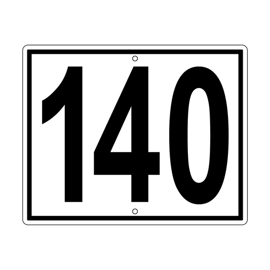 140 Sign, Perm, Black/White, 500x400mm - 002004113