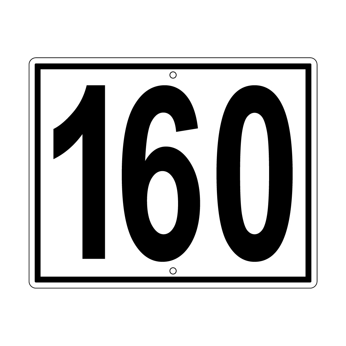 160 Sign, Perm, Black/White, 500x400mm - 002004114