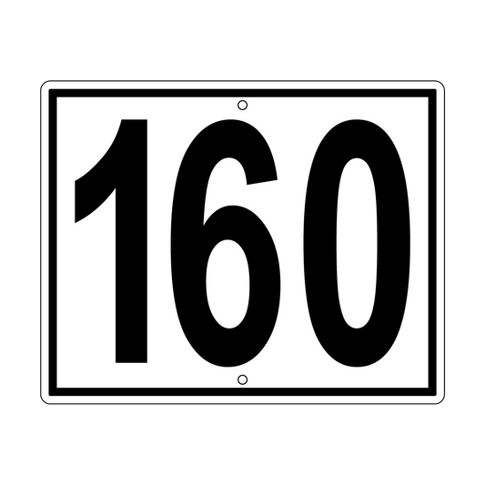 160 Sign, Perm, Black/White, 500x400mm - 002004114