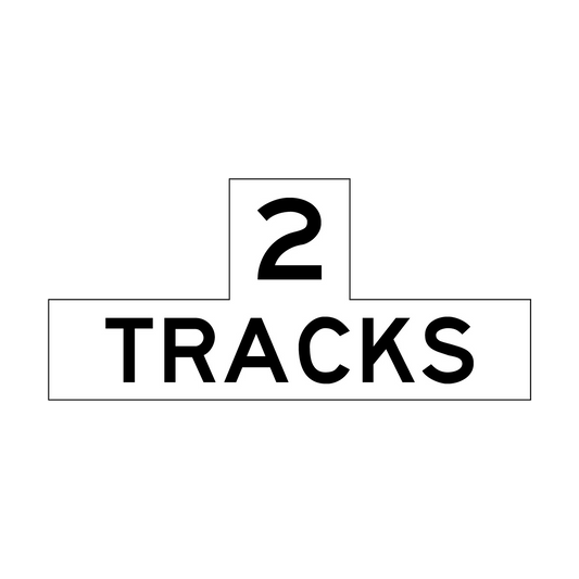 2 Tracks Sign, Black/White, 600x275mm - 001039015