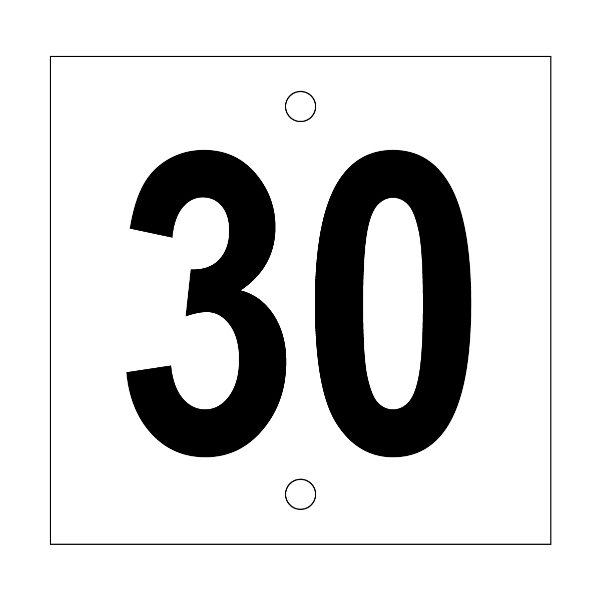 30 Sign, Temp, Black/White, 200x195mm - 001522424