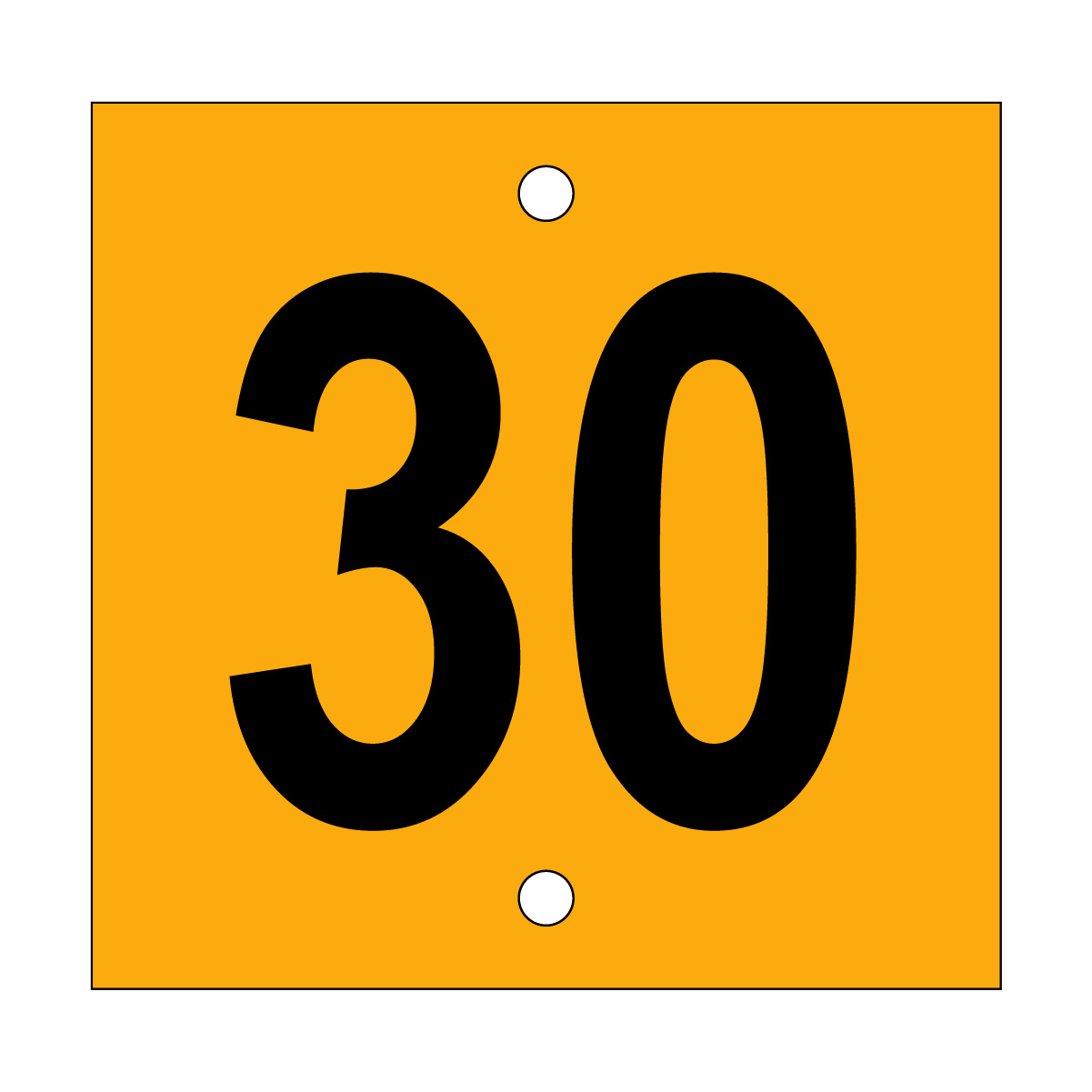 30 Sign, Temp, Black/Yellow, 200x195mm - 001521772