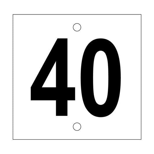 40 Sign, Temp, Black/White, 200x195mm - 001522432